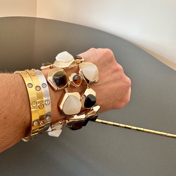 NWOT Banana Republic Rare Luxury Geo Rocks Line Statement Bracelet - Picture 7 of 17